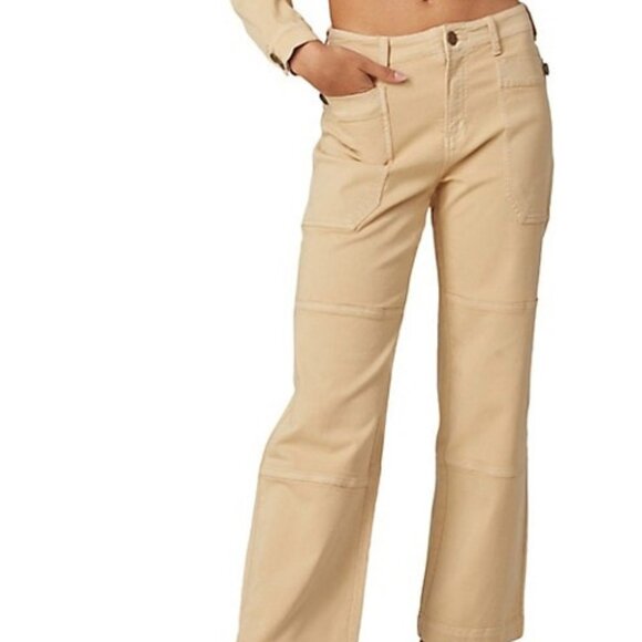 Lola Jeans Willow-SS High Rise Wide Leg Cargo Pants Size 29 Sahara Sun - Picture 1 of 2